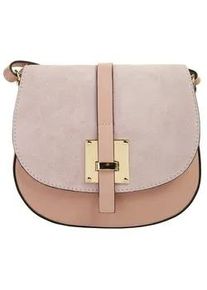 Umh&auml;ngetasche CLUTY, Damen, Gr. B/H/T: 22cm x 20cm x 6cm onesize, rosa, Leder, beschichtet, Taschen Umh&auml;ngetasche, echt Leder, Made in Italy