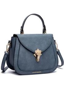 Umh&auml;ngetasche "Alessa", Damen, Gr. B/H/T: 23cm x 19cm x 10cm onesize, blau, Lederimitat, Collezione Alessandro, Taschen Umh&auml;ngetasche, mit aufgesetztem Steckfach