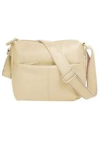 Umh&auml;ngetasche Samantha Look, Damen, Gr. B/H/T: 26cm x 24cm x 5cm onesize, beige, Leder, unifarben, Taschen Umh&auml;ngetasche, echt Leder, Made in Italy