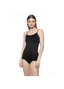 Tr&auml;gertop Mey "SERIE EMOTION", Damen, Gr. 42, schwarz, Feinripp, Obermaterial: 50% Viskose, 46% Polyamid, 4% Elasthan, k&ouml;rpernah h&uuml;ftbedeckend, tiefer Rundhals, Tops Tr&auml;gertop, ohne auftragende Seitenn&auml;hte, Feinripp, tiefer Rundhalsausschnitt