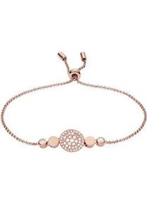 Edelstahlarmband Fossil "Schmuck Geschenk Edelstahl VAL MOSAIC DISC Vintage Glitz", rosa (ros&eacute;goldfarben, rosa, kristallwei&szlig;, kristallwei&szlig;), Armb&auml;nder, Damen, 21,5cm, Edelstahl, Edelstahlarmband, mit Glasstein, mit Perlmutt