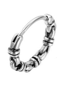 Single-Creole Firetti "Schmuck Geschenk Ohrschmuck einzeln Bali Style", schwarz (edelstahlfarben, schwarz), Ohrringe, Herren, 16,2mm, Edelstahl