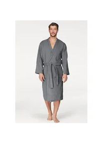 Unisex-Bademantel OTTO HOME "Travel, ideal f&uuml;r Sauna & Spa, Hotelbademantel, Morgenmantel" Gr. M, grau, L:120cm, Leichtfrottee, Hausm&auml;ntel, Bademantel, f&uuml;r Damen & Herren, leichte Qualit&auml;t, langer Bademantel, S-3XL