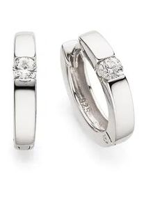 Paar Creolen Bruno Banani "Schmuck Geschenk Silber 925 Ohrschmuck Ohrringe", bunt (silberfarben, wei&szlig;, kristallwei&szlig;), Ohrringe, Damen, 15mm, Silber 925 (Sterlingsilber), mit Zirkonia (synth.)