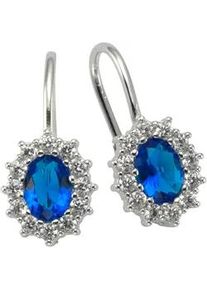 Paar Ohrh&auml;nger Firetti "Schmuck Geschenk, Ohrringe Entourage Royal, Silber 925", blau (silberfarben, dunkelblau, kristallwei&szlig;, dunkelblau, kristallwei&szlig;), Ohrringe, Damen, Silber 925 (Sterlingsilber), mit Kristallstein, Zirkonia (synth.)