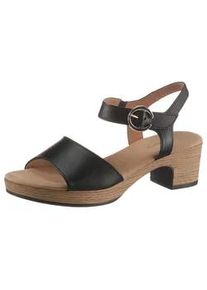 Sandalette Gabor "KRETA", Damen, Gr. 40, schwarz, Kalbsleder, unifarben, Schuhe Sandalette, Blockabsatz, Sommerschuh, Sandale mit Zierschnalle, Weite G (weit)