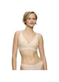 B&uuml;gelloser BH Triumph "Amourette Charm", Damen, Gr. 70, Cup E, beige (creamy dream), Spitze, Obermaterial: 75% Polyamid, 25% Elasthan, gemustert, BHs, Strech-Spitze, tiefer V-Ausschnitt