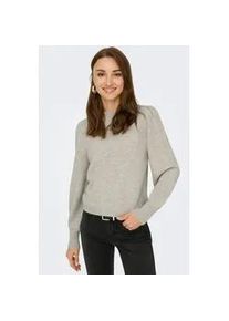 Jacqueline de Yong Stehkragenpullover JDY "JDYRUE LIFE L/S PULLOVER KNT NOOS", Damen, Gr. XL, grau (chateau gray detail:melange), Strick, Obermaterial: 51% Polyester, 46% Polyacryl, 3% Elasthan, meliert, taillenbedeckt, Rundhals, Pullover Stehkragenpullover