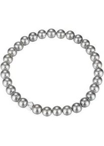 Perlenarmband Firetti "Schmuck Geschenk Edelstahl Armschmuck Armkette Rondell", silber (silberfarben, grau), Armb&auml;nder, Damen, 19cm, Nylon Perlen Silber 925 (Sterlingsilber), Nylon, Perlen, Silber 925 (Sterlingsilber), Perlenarmband, mit Muschelperle