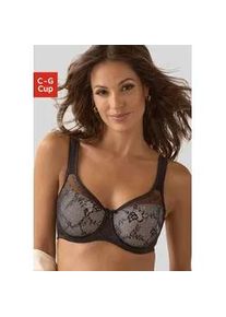 Minimizer-BH Nuance, Damen, Gr. 105, Cup D, rosa (schwarz, hellrosa), Microtouch, Obermaterial: 79% Polyamid, 15% Polyester, 6% Elasthan, eng, BHs Minimizer-BH, mit B&uuml;gel, gemoldet mit feiner, floraler Spitze