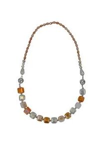 Collierkettchen Steuer "Kette mit Magnetschlie&szlig;e, auch als Armband tragbar", beige (champagner), Halsketten, Damen, 44cm, Metall, L: 44 B: 10mm, gl&auml;nzend, Collier, B:10mm
