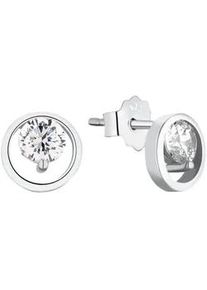 Paar Ohrstecker Amor "9206797", silber (silberfarben,wei&szlig;, kristallwei&szlig;), Ohrringe, Damen, 8mm, Silber 925 (Sterlingsilber), mit Zirkonia (synth.)