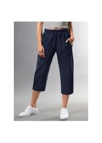 Jerseyhose TRIGEMA "TRIGEMA 3/4 Freizeithose aus Baumwolle", Damen, Gr. L, US-Gr&ouml;&szlig;en, blau (navy), Web, 100% Baumwolle, Basic, Hosen Jerseyhose