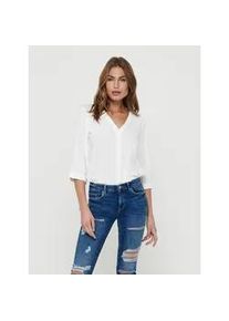 Jacqueline de Yong Shirtbluse JDY "JDYLION CAPOTE 3/4 SHIRT WVN NOOS", Damen, Gr. 34 (XS), wei&szlig; (cloud dancer), Web, Obermaterial: 100% Polyester, unifarben, regular fit h&uuml;ftlang, V-Ausschnitt, Blusen