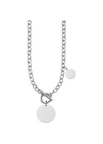 Kette mit Anh&auml;nger Bruno Banani "Schmuck", silber (edelstahlfarben), Halsketten, Damen, Edelstahl, L: 57 B: 6mm, B:6mm