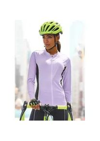 Funktionsshirt Vivance ACTIVE "- Fahrradshirt", Damen, Gr. M (40/42), lila (lavendel), Obermaterial: 92% Polyester, 8% Elasthan, unifarben mit Farbeinsatz, figurbetont h&uuml;ftlang, Rundhals, Shirts Funktionsshirt, mit reflektierenden Details, Radsport
