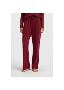 Pyjamahose BOSS "CI Pants", Damen, Gr. M, N-Gr, dunkelrot 602, Jersey, Obermaterial: 95% Baumwolle, 5% Elasthan, ausgestellt lang, Hosen Pyjamahose, mit BOSS Logoschriftzug