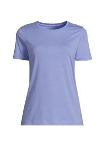 LANDS' END Supima Kurzarm-Shirt mit rundem Ausschnitt, Damen,  Beige, Baumwolle, by Lands' End