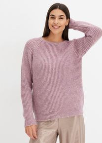 bonprix Grobstrickpullover mit Glanzgarn, rosa, Gr.56/58 (3XL), Eleganter Grobstrickpullover mit Glanzgarn