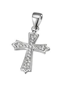 Kettenanh&auml;nger Firetti "Schmuck Geschenk Silber 925 Halsschmuck Anh&auml;nger Kreuz", silber (silberfarben, kristallwei&szlig;, kristallwei&szlig;), Schmuckanh&auml;nger, Damen, Silber 925 (Sterlingsilber), 1,2 g, Kettenanh&auml;nger, mit Zirkonia (synth.)