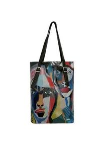 Umh&auml;ngetasche DOGO "Tall Bag Damen Schultertasche You Are Never Alone Damen", Damen, Gr. B/H/T: 40cm x 34cm x 10cm onesize, bunt (mehrfarbig), Taschen Umh&auml;ngetasche, Handgefertigt