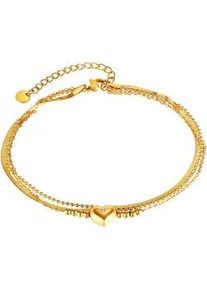 Fu&szlig;kette Firetti "Schmuck Geschenk Edelstahl K&ouml;rperschmuck Herzen Liebe", gold (gelbgoldfarben, kristallwei&szlig;, kristallwei&szlig;), Fu&szlig;ketten, Damen, Edelstahl, mit Zirkonia (synth.)