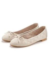 Ballerina Lascana "Slipper, Schl&uuml;pfschuh", Damen, Gr. 42, beige, Obermaterial: 100% Lederimitat. Decksohle: 100% Textilmaterial. Futter: 100% Textilmaterial. Laufsohle: 100% Synthetik, unifarben, Schuhe Ballerina, mit Schleifenapplikation VEGAN