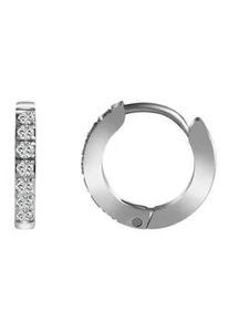 Adelia&acute;s Paar Creolen ADELIA ́S "Damen Creolen aus Edelstahl und Strass &Oslash; 10 mm", wei&szlig;, Ohrringe, Damen, Damen, Edelstahl