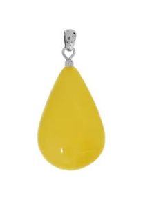 Kettenanh&auml;nger OSTSEE-SCHMUCK "OSTSEE-SCHMUCK Anh&auml;nger Tropfen ca. 30 mm lang - Silber 925/000", wei&szlig;, Schmuckanh&auml;nger, Damen, 40 x 18mm, Bernstein, 2,9 g, Kettenanh&auml;nger