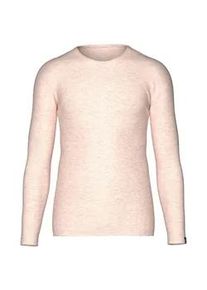 Longsleeve TRIGEMA "TRIGEMA Langarmshirt", Damen, Gr. XXL, beige (sand, melange), Feinstrick, 95% Baumwolle, 5% Elastan, Basic, lang, Rundhals, Shirts