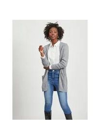 Strickjacke Vila "VIRIL OPEN L/S KNIT CARDIGAN - NOOS", Damen, Gr. M, grau (medium grau melange), Strick, Obermaterial: 50% Viskose, 27% Nylon, 23% Polyester, meliert, regular fit h&uuml;ftbedeckend, V-Ausschnitt, Strickjacken Strickjacke, Viskosemischung, regular fit