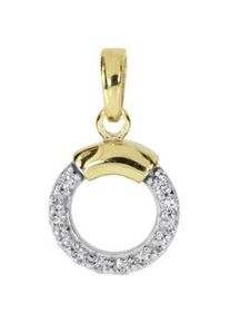 Kettenanh&auml;nger OSTSEE-SCHMUCK "OSTSEE-SCHMUCK Anh&auml;nger Meva Anh&auml;nger Meva", gelb, Schmuckanh&auml;nger, Damen, 18 x 10mm, Gelbgold 333, 1,1 g, Kettenanh&auml;nger