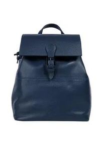 Cityrucksack CLUTY, Damen, Gr. B/H/T: 26cm x 31cm x 14cm, onesize, blau, Leder, Rindsleder, Rucks&auml;cke Cityrucksack, echt Leder, Made in Italy