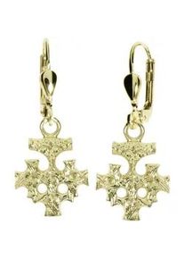 Paar Ohrh&auml;nger OSTSEE-SCHMUCK "OSTSEE-SCHMUCK Ohrh&auml;nger Hiddensee 15 x 13 mm", gelb, Ohrringe, Damen, 30 x 15mm, Gelbgold 333