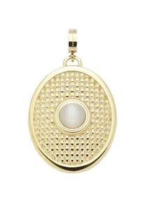 Charm-Einh&auml;nger Leonardo "Anh&auml;nger Fidelia Clip & Mix", gold (gelbgoldfarben, wei&szlig;), Charms, Damen, Edelstahl, mit Cat ́s Eye