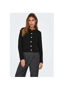 Jacqueline de Yong Strickjacke JDY "JDYKIM L/S ON BUTTON CARDIGAN KNT NOOS", Damen, Gr. M, schwarz, Strick, Obermaterial: 100% Polyacryl, unifarben, kurz, Rundhals, gerader Abschluss, Strickjacken Strickjacke