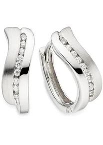 Paar Creolen Bruno Banani "Schmuck Geschenk Silbercreolen", silberfarben, kristallwei&szlig;, kristallwei&szlig;, Ohrringe, Damen, 14mm, Silber 925 (Sterlingsilber), mit Zirkonia (synth.)