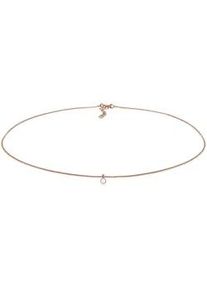 Collier Elli "Choker mit Anh&auml;nger Mondstein Rund 925 Silber" Gr. 36, rosa (rosegold), Halsketten, Damen, 36,mit Stein, Silber 925 (Sterlingsilber), L: 36, Collier