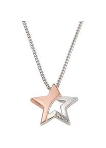 Kette mit Anh&auml;nger Firetti "Schmuck Geschenk Silber 925 Halsschmuck Halskette Panzerkette Stern", rosa (silberfarben, ros&eacute;goldfarben), Halsketten, Damen, Silber 925 (Sterlingsilber), L: 45, mit Zirkonia (synth.)