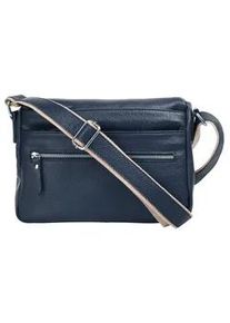 Umh&auml;ngetasche Samantha Look, Damen, Gr. B/H/T: 25cm x 22cm x 5cm onesize, blau, Leder, unifarben, Taschen Umh&auml;ngetasche, echt Leder, Made in Italy