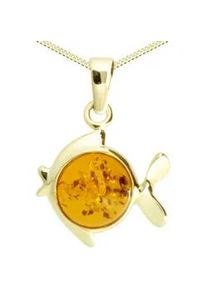 Kette mit Anh&auml;nger OSTSEE-SCHMUCK "OSTSEE-SCHMUCK Kette mit Anh&auml;nger Fisch Kette mit Anh&auml;nger Fisch" Gr. 42, gold, Halsketten, Damen, 42cm, Gelbgold 333, L: 42