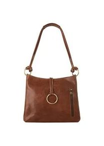 Pike Shopper PIK&Eacute;, Damen, Gr. B/H/T: 33cm x 31cm x 9cm onesize, braun, Leder, used, Taschen Shopper, echt Leder, Made in Italy