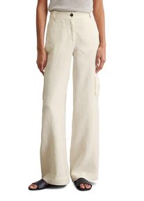 Marc O'Polo MARC O'POLO Damen Chinohose "mit Garment dye-Effekt"silky stone, casual, Gr. 44, unifarben, Obermaterial: 100% Leinen; Futter: 100% Baumwolle, Hosen