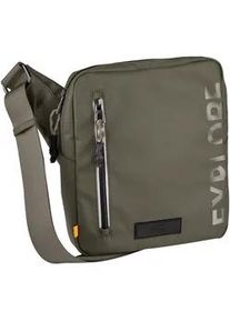 Umh&auml;ngetasche Camel Active "Explore", Herren, Gr. B/H/T: 22cm x 24cm x 6,5cm, gr&uuml;n, Nylon, bedruckt, beschichtet, clean, unifarben mit Farbeins&auml;tzen, Taschen Umh&auml;ngetasche, wasserabweisendes recyceltes Nylon und reflektierende Rei&szlig;verschl&uuml;sse