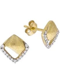 Diamonds by Ellen K. Paar Ohrstecker "585 Gelbgold Zirkonia", gelb (gelb, wei&szlig;), FASCINATION BY ELLEN K., Ohrringe, Damen, one-size, Gold