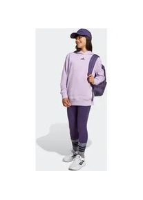 Trainingsanzug Adidas SPORTSWEAR "MIT KAPUZE KINDER", Jungen, Gr. 170, powder plum, aurora plum meliert, Obermaterial: 70% Baumwolle, 30% Polyester. Obermaterial Hose: 93% Baumwolle, 7% Elasthan, Sportanz&uuml;ge Trainingsanzug