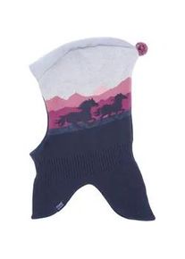 Schlupfm&uuml;tze MaxiMo, M&auml;dchen, Gr. 53, blau (midnight), Strick, Baumwolle, mehrfarbig, M&uuml;tzen, Baumwolle, gestrickt, gef&uuml;ttert, mit Bommel