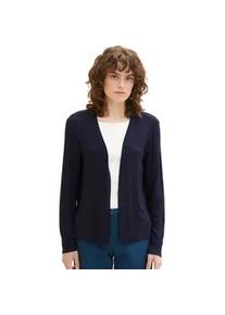 Cardigan Tom Tailor, Damen, Gr. XXXL(46), blau (dunkelblau), Strick, Obermaterial: 98% Viskose, 2% Elasthan, unifarben, l&auml;ssig geschnitten h&uuml;ftbedeckend, Rundhals, Strickjacken, ohne Verschluss