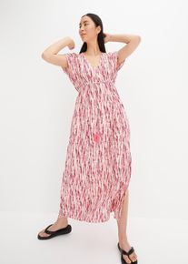 bonprix Maxikleid aus flie&szlig;ender Viskose, lila, Gr.48, Maxikleid mit Binde-Detail und auff&auml;lligem Batik-Print, aus Viskose