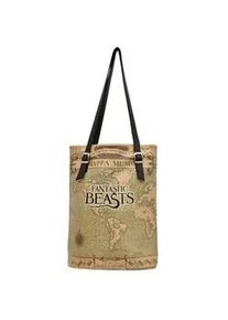 Umh&auml;ngetasche DOGO "Tall Bag Damen Schultertasche Mappa Mundi Fantastic Beasts Damen", Damen, Gr. B/H/T: 40cm x 34cm x 10cm onesize, bunt (mehrfarbig), Taschen Umh&auml;ngetasche, Handgefertigt